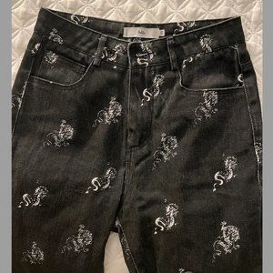 Adika Dragon Print Straight Leg Jeans